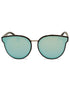 Round Metal Frame Flat Lens Sunglasses - METAL_BLUE